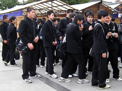 Boys wearing gakuran